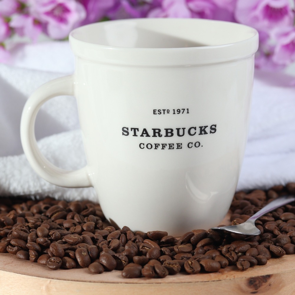 Starbucks Barista Coffee Mug 2001 Vintage Cream White ESTD 1971 Logo Ceramic Cup